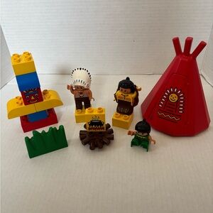 Lego duplo Big Chief’s Camp 2432 Indian Teepee baby 1998 playset Rare complete